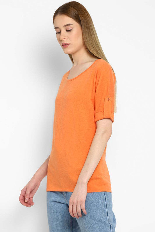Cotton Lycra Women's Round Neck 3/4th Sleeves Top (CLEARANCE SALE NO EXCHANGE NO RETURN)