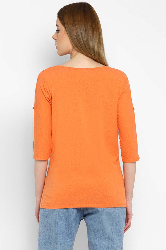 Cotton Lycra Women's Round Neck 3/4th Sleeves Top (CLEARANCE SALE NO EXCHANGE NO RETURN)