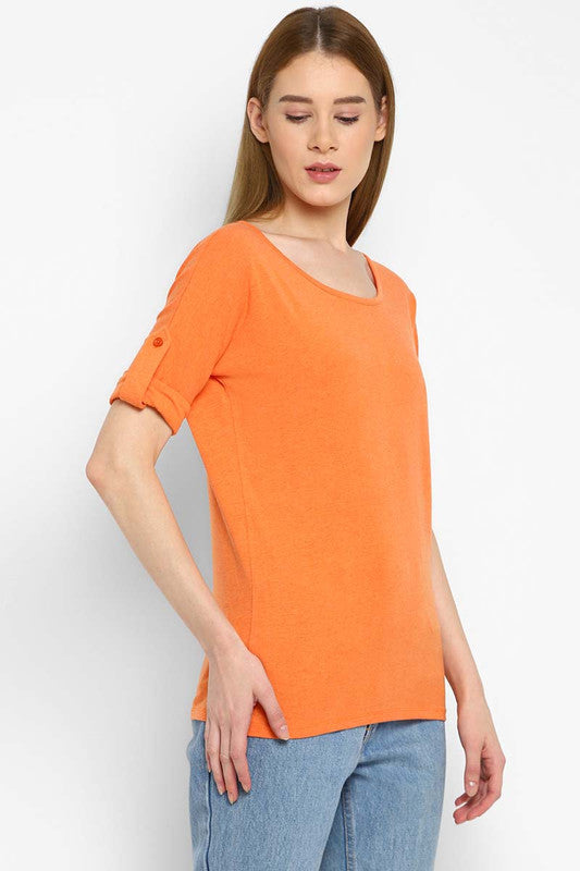 Cotton Lycra Women's Round Neck 3/4th Sleeves Top (CLEARANCE SALE NO EXCHANGE NO RETURN)