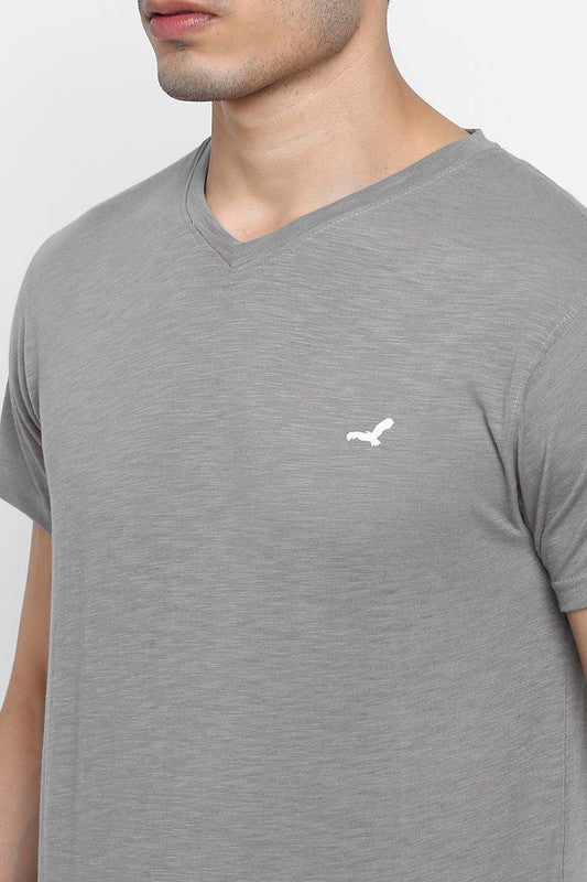 Men's V Neck Half Sleeves T-Shirt - (Clearance No Exchange No Return)