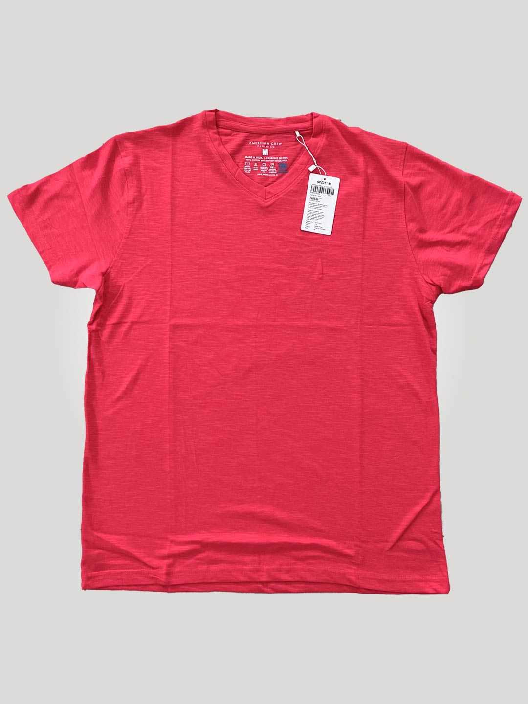 V Neck T-Shirt for Men - Dark Pink (No Exchange No Return)