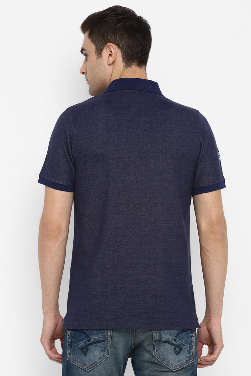 Men's Polo Collar T-Shirt - Indigo Blue (No Exchange No Return)