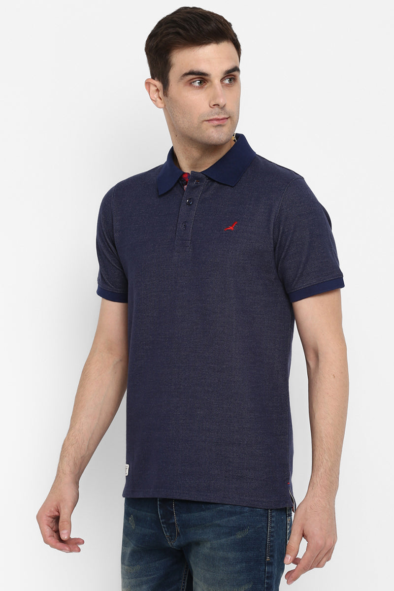 Men's Polo Collar T-Shirt - Indigo Blue (No Exchange No Return)
