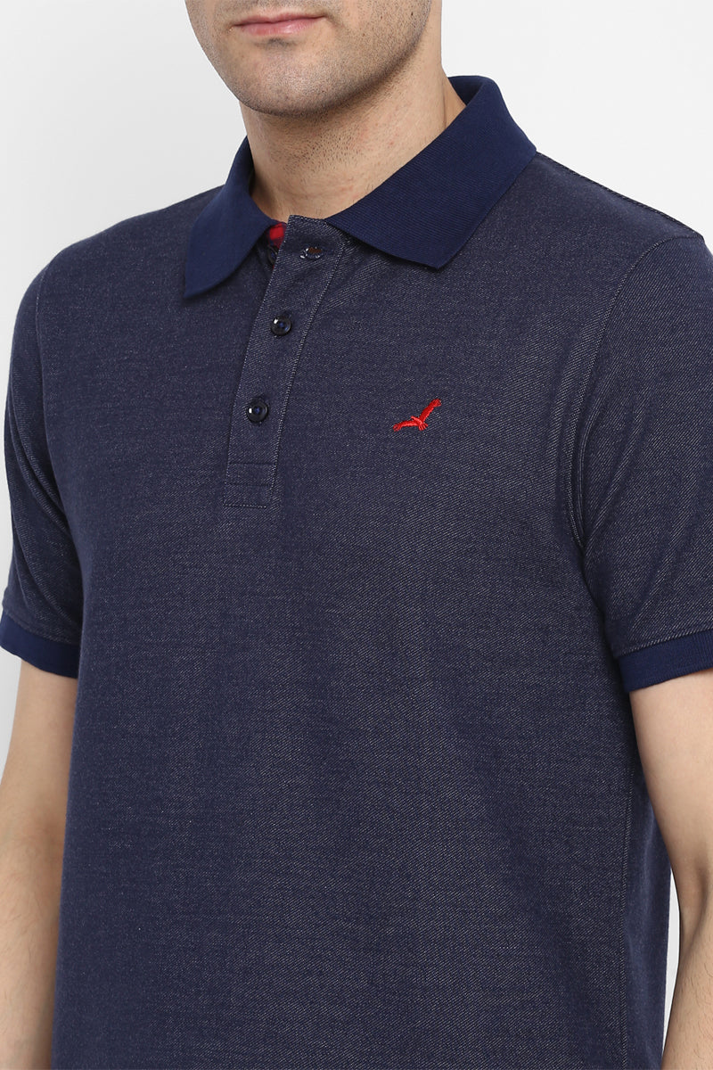 Men's Polo Collar T-Shirt - Indigo Blue (No Exchange No Return)
