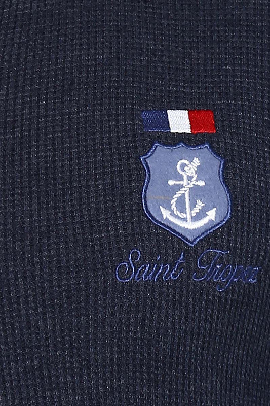 Henley Full Sleeves T-Shirt For Men - Navy Blue (Clearance - No Exchange No Return)