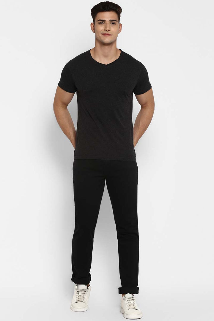 100% Cotton V-Neck Half Sleeves T-Shirt Combo Pack of 3 for Men - Navy, Sky Blue & Charcoal