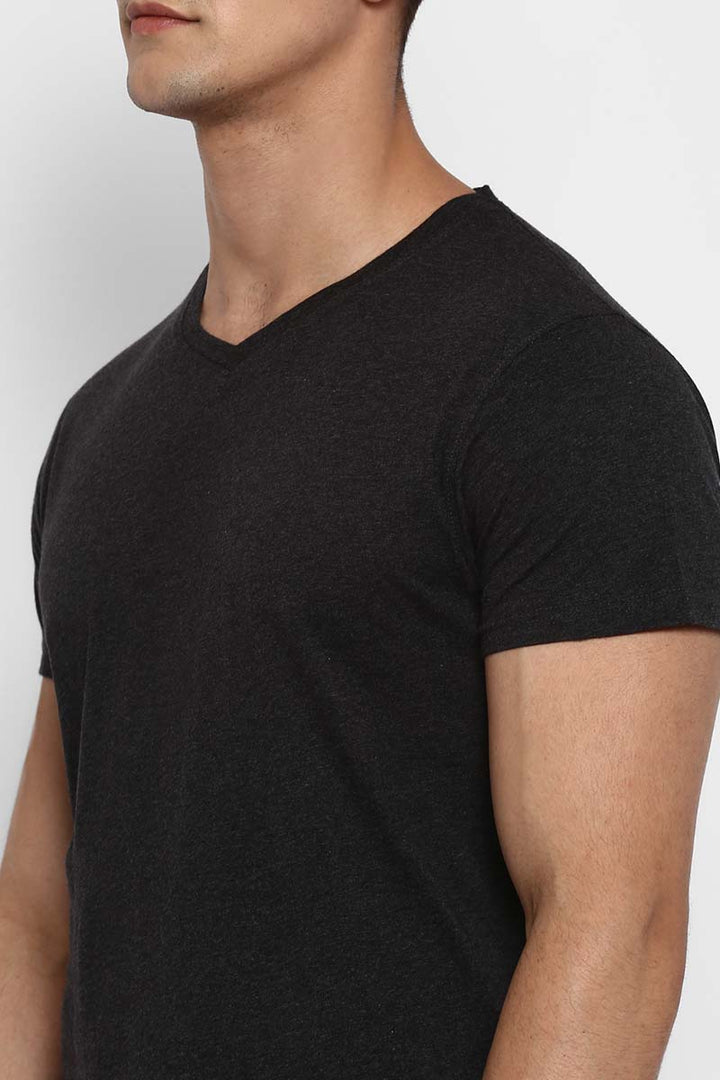 100% Cotton V-Neck Half Sleeves T-Shirt Combo Pack of 3 for Men - Navy, Sky Blue & Charcoal