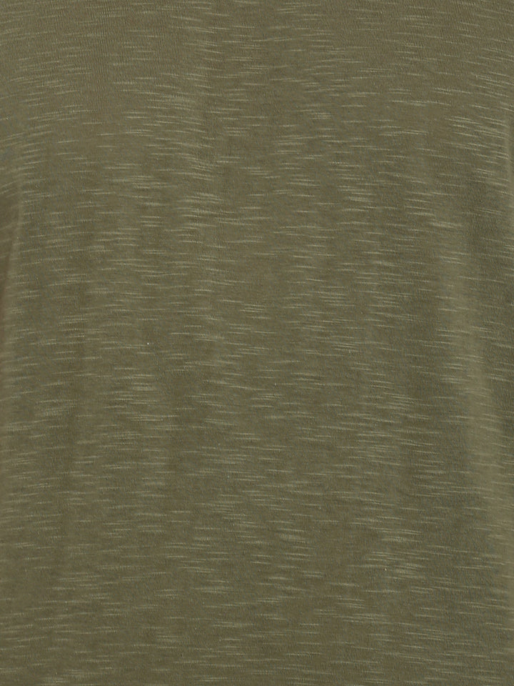 100% Cotton V Neck T-Shirt for Men - Light Olive (NO EXCHANGE NO RETURN)