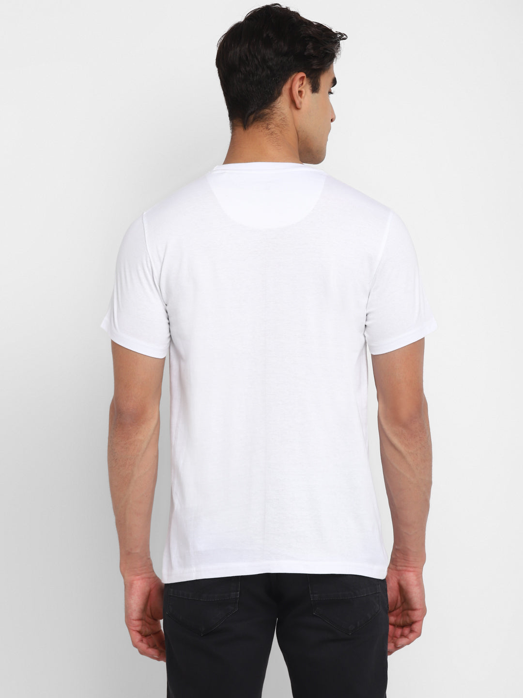 100% Cotton Printed Round Neck T-Shirt For Men - White