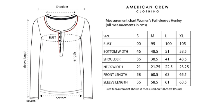 Women's Full Sleeves Henley Top - (Clearance No Exchange No Refund)